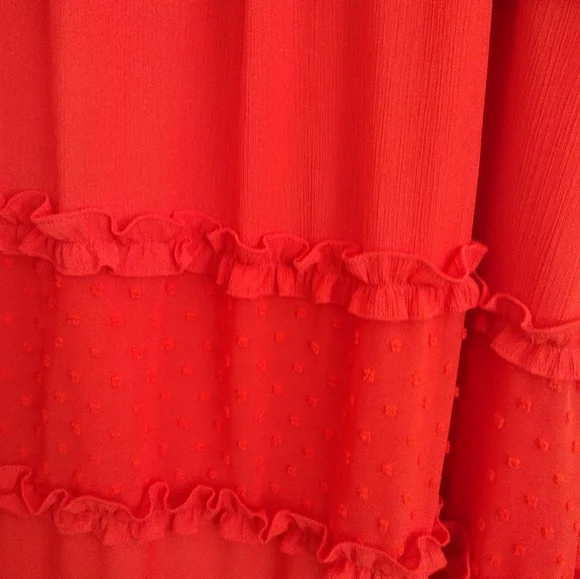 Alexis X Target Elegant Orange Angel Sleeved Tiered Ruffle Dress Size XXS - Picture 11 of 16